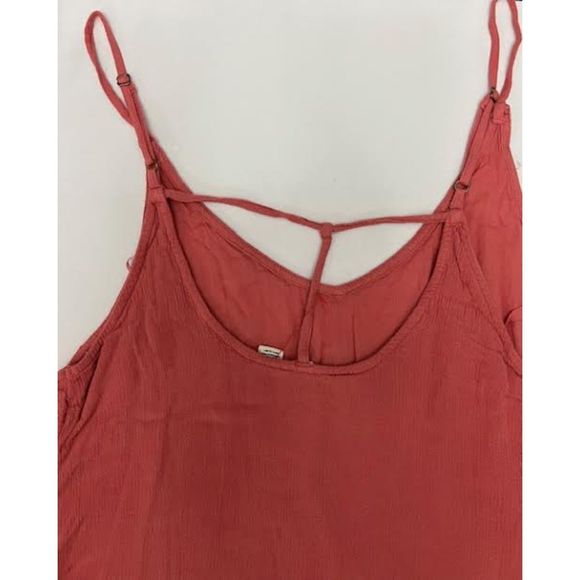 Roxy Woman's Coral Pink Spaghetti Strap Short Slip Dress Size L - Picture 3 of 9